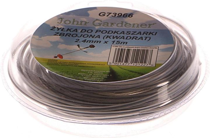 Produktbild GEKO Verstärkter Rasenmäherfaden, 2,4 mm, 15 m, Vierkantprofil, Nylon