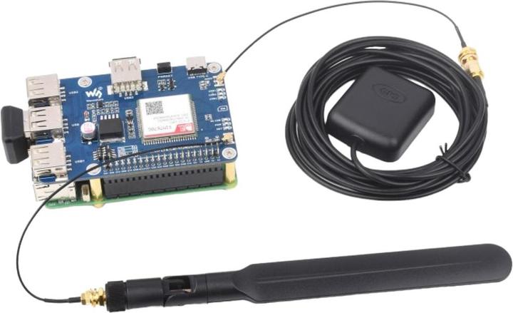 Actual product image WaveShare SIM7670G 4G LTE/GPS HAT for Raspberry Pi