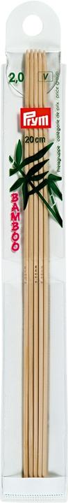 Image du produit Prym Aiguilles à tricoter en bas 2.00 mm, 20 cm, carte 5 pcs, bambou