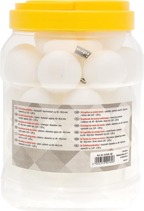 Actual product image Idena Table Tennis Balls 1 Star White 36pcs in Tin (36 pcs.)
