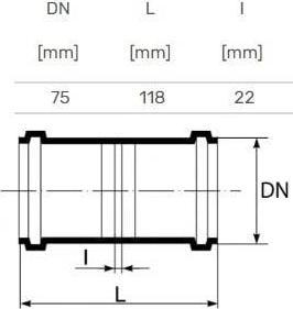 Actual product image Magnaplast Coupling Internal Double D75 Pp