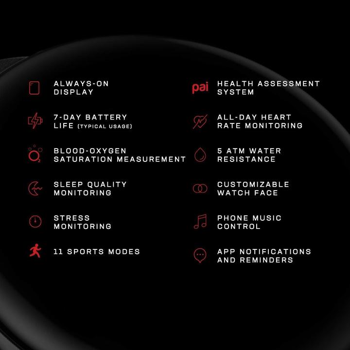 Actual product image Zepp E Smartwatch square Polar Night Black leather strap (43.30 mm)