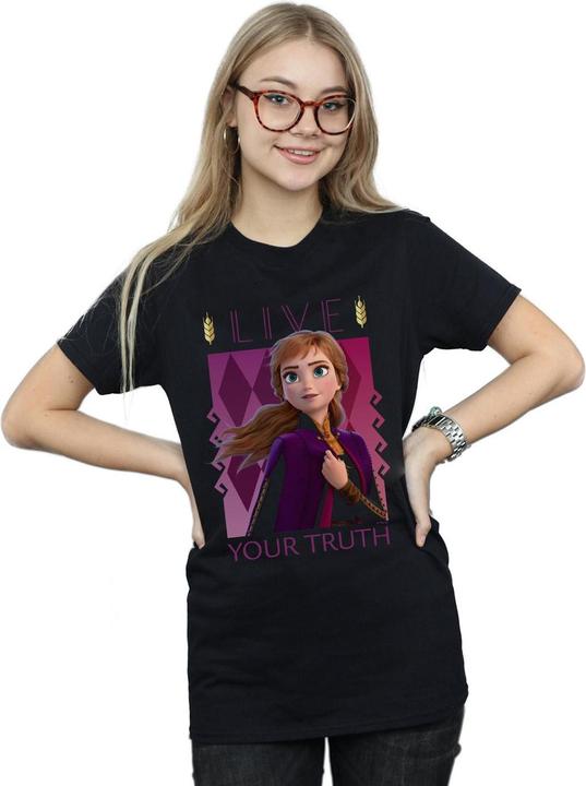 Actual product image Disney Womens/Ladies Frozen 2 Anna Live Your Truth Cotton Boyfriend T-Shirt (XL)