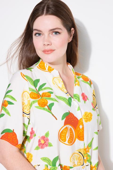 Produktbild Ulla Popken Maxikleid, Volantsaum, A-Linie, Kelchkragen, Halbarm (46, 48)