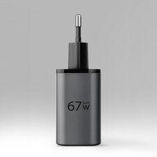 Produktbild Axagon ACU-PQ67, GaN nabíječka do sítě 67W, výstup USB-A + USB-C, PD3.0/PPS/QC4+/SFC2.0/Apple (67 W, 2 Ports)