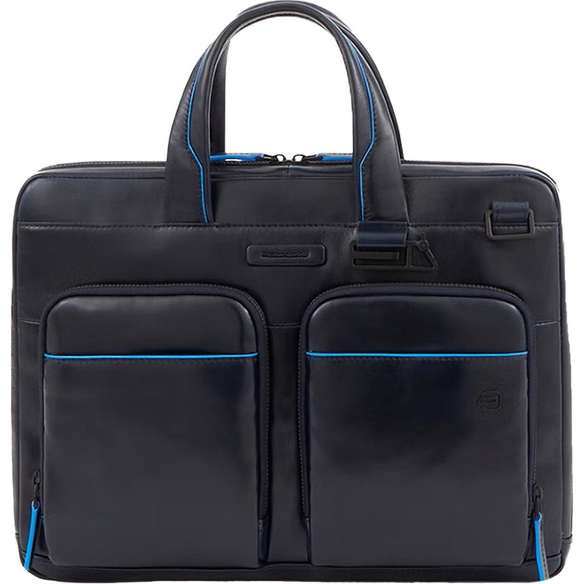 Piquadro Blu B2 Revamp - Borsa Stretta Per Laptop 14" Con Porta Ipad (14"), Borsa Per Notebook,