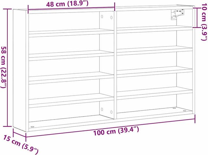 Produktbild vidaXL Vitrine (15 x 100 x 58 cm)