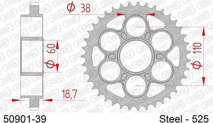 Image du produit Afam 525 39 dents (39)