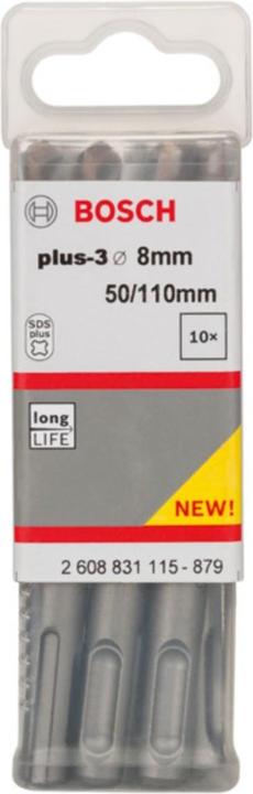 Immagine prodotto Bosch Hausgeräte Hammerbohrer plus-3 8x50x110mm 10 Stk. (8 millimetri)