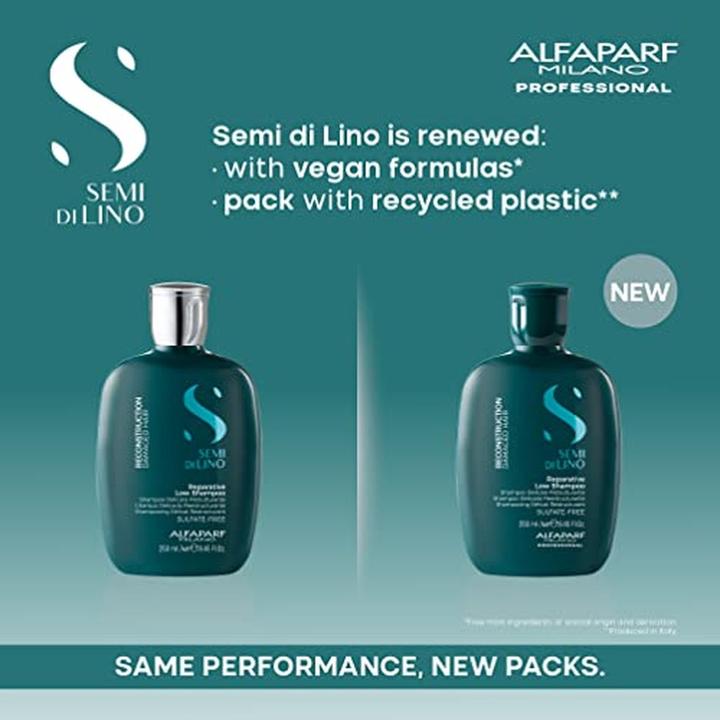 Immagine prodotto Alfaparf Semi di Lino Ricostruzione Riparativa Shampoo Basso (250 ml, Shampoo liquido)