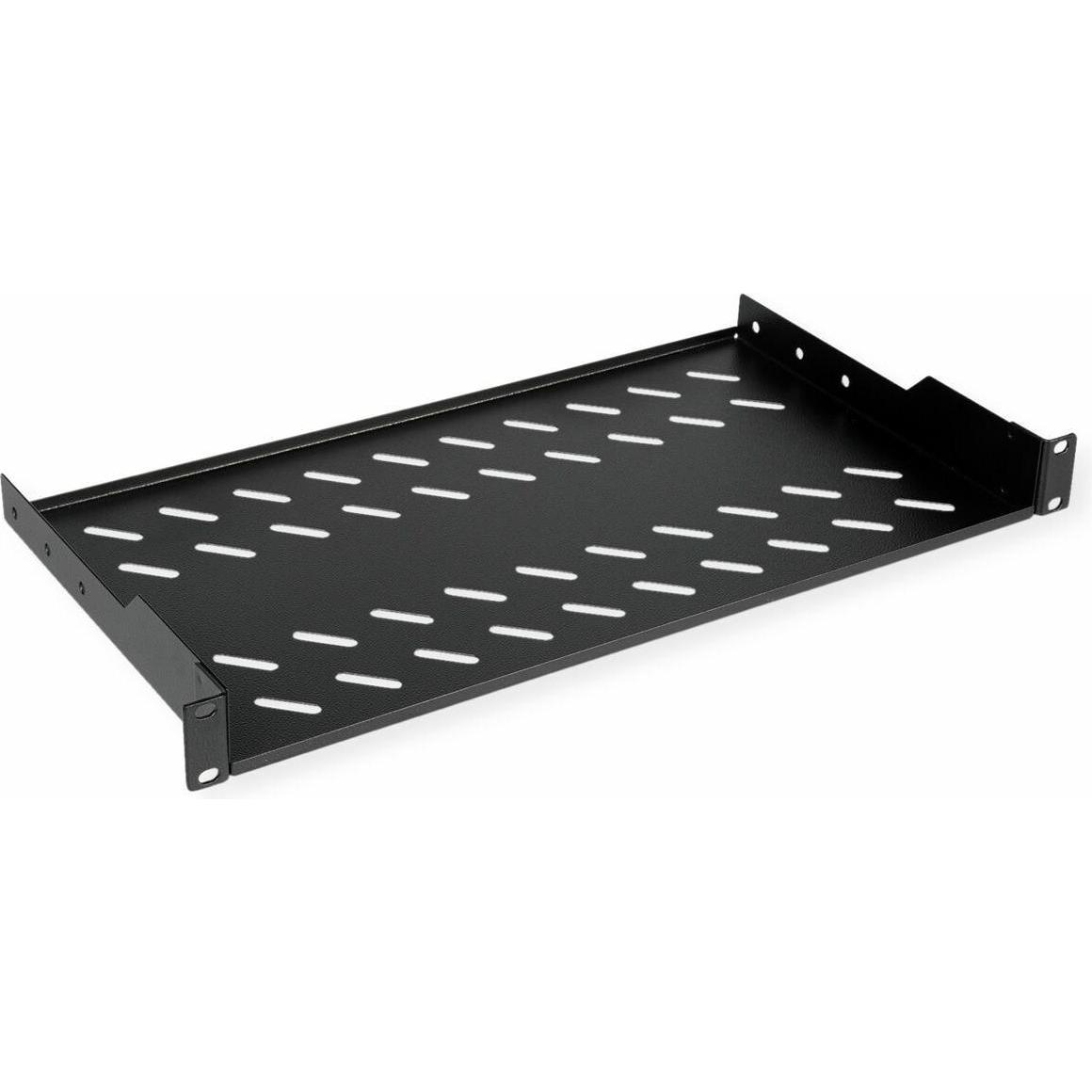 Roline 19-Zoll Fachboden 1 HE, Serverschrank Zubehör, Schwarz