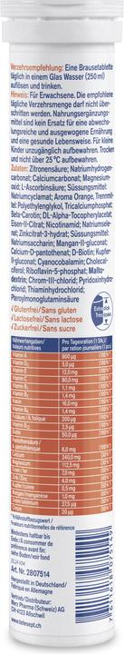 Nutritional values and ingredients Tetesept A-Z Complex Effervescent Tablet (17 Piece, Effervescent tablet, 134 g)