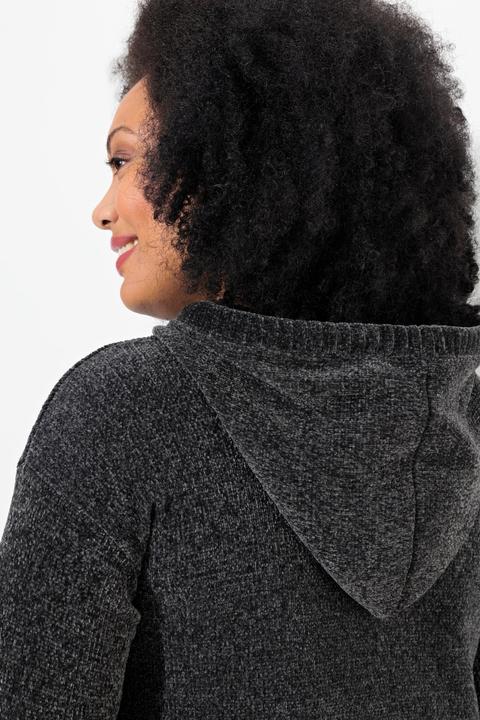 Produktbild Ulla Popken Chenille-Hoodie, Kapuze, Kordel, Langarm (42, 44)