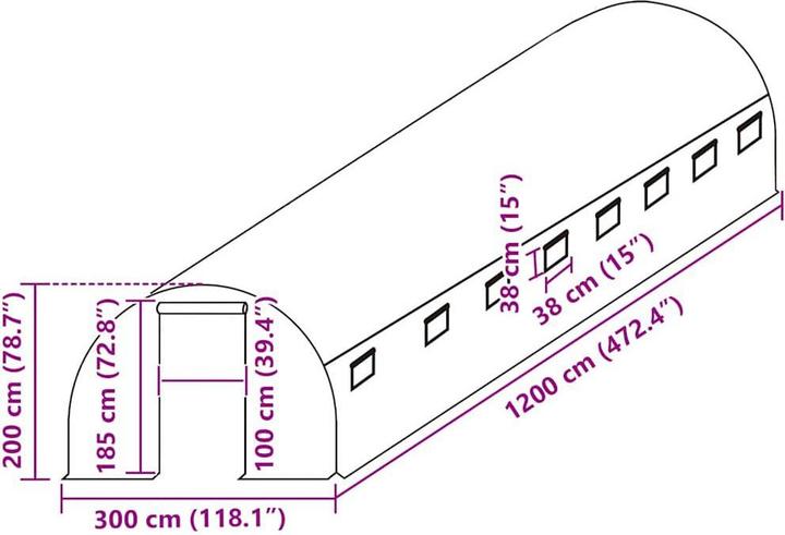 Image du produit vidaXL Gewächshaus Ersatzabdeckung
