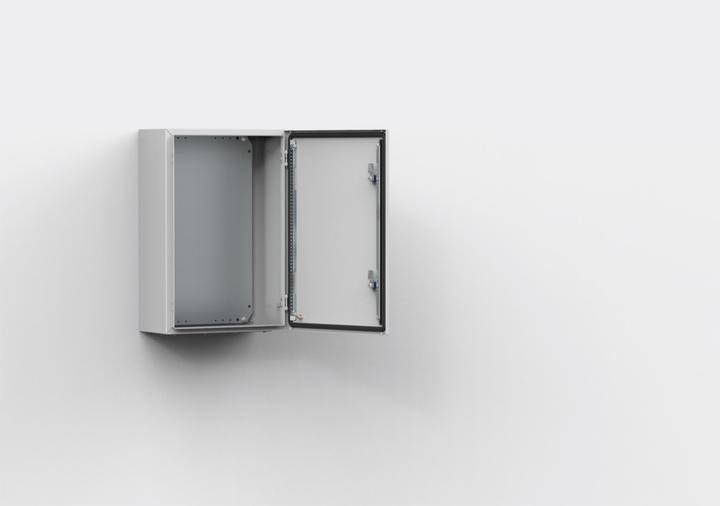 Image du produit nVent Hoffman ELDON Vaegskab, 600x500x210, Skab 1-dørs, med montageplade, lakeret stål, IP66