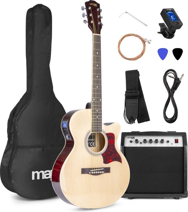 Image du produit Max Music Western Guitar ShowKit (Set de guitare semi-acoustique, Palissandre, Tilleul)