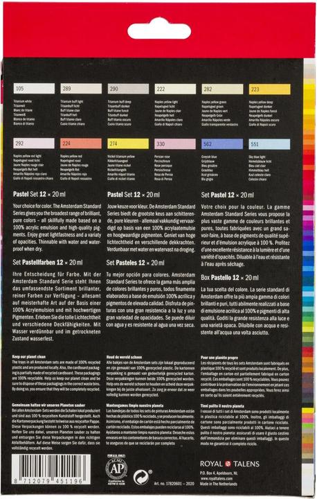 Produktbild Amsterdam Acrylfarbe Pastels (Mehrfarbig, 240 ml)