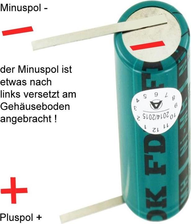 Produktbild AccuCell Akku (OB27) für elektrische Zahnbürste für Braun Oral B Triumph 5000 Serie -NiMH, unbedingt Abmessun (1 Stk., Gerätespezifisch, 2800 mAh)