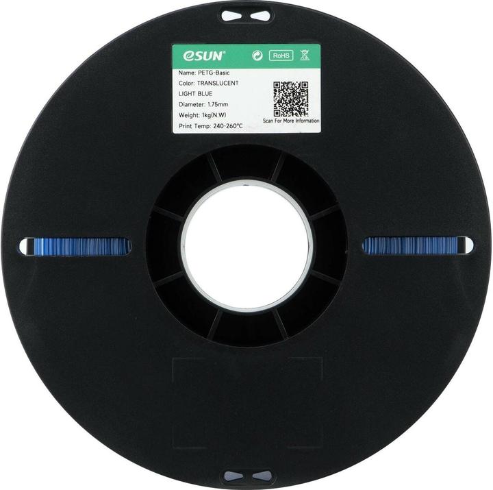 Actual product image eSUN Filament PETG-Basic, Transluzent 1.75 mm 1 kg, Material (1.75 mm, 1500 g)