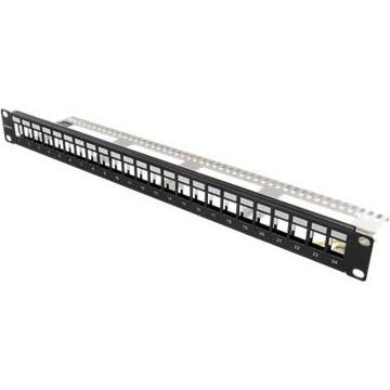 Deltaco PAN-214 patch panel 1U, Server Zubehör, Schwarz