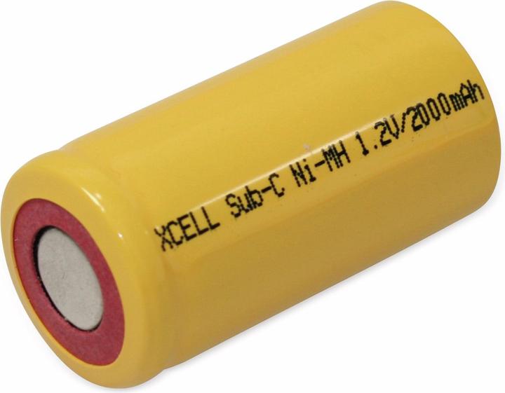 Immagine prodotto XCell Batteria NiMH sub-C 2000 mAh, 1,2 V-, 43x22,5 mm (1 pz., Sub-C, 2000 mAh)