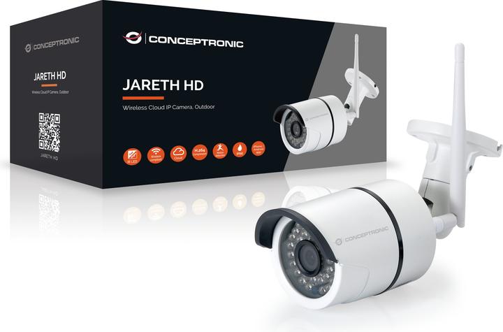 Productafbeelding Conceptronic JARETH HD Draadloze Cloud IP Camera, Buiten (1280 x 720 pixels)