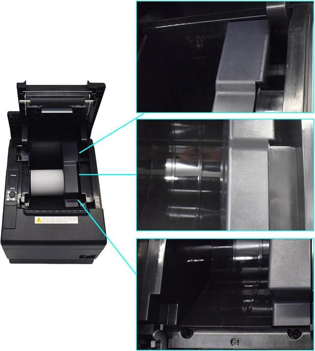 Actual product image equip Thermodrucker 58/80mm USB/Ethernet/Serial/+ schwarz (Ethernet, USB, USB 2.0)