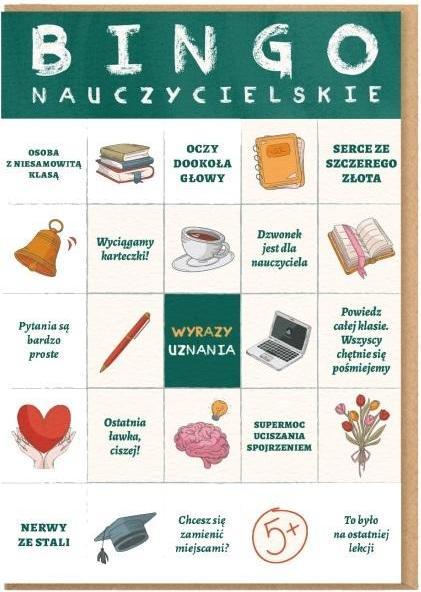 Nadwyraz Bingo-Lehrer-Karte für besondere Anlässe