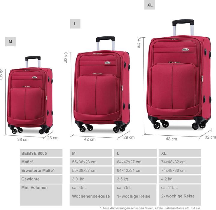 Actual product image Beibye Leichter Stoffkoffer (45 l)