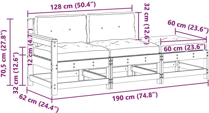 Produktbild vidaXL Outdoor-Sofa