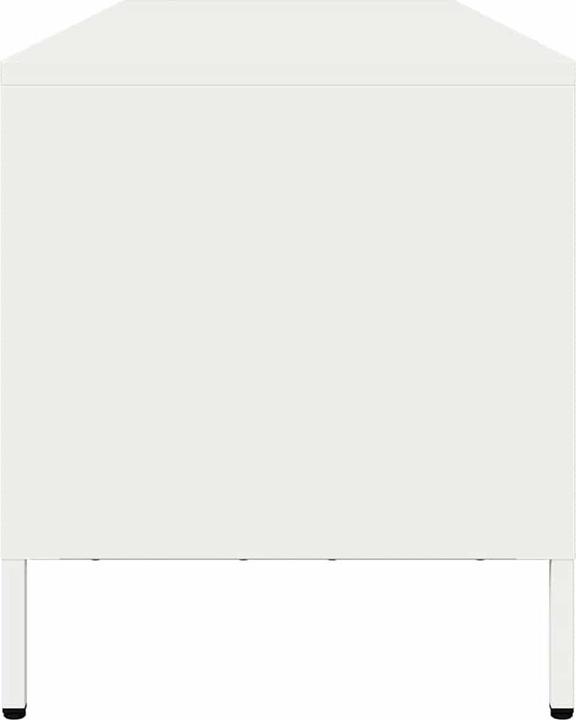 Produktbild vidaXL TV Schrank Fernsehtisch Fernsehschrank Lowboard Weiss Kaltgewalzter Stahl (135 x 39 x 43.5 cm)