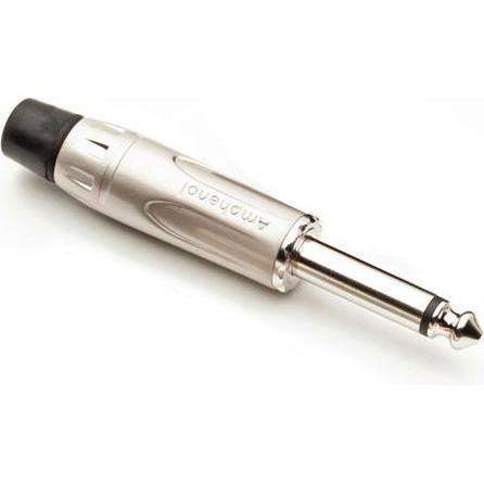 Amphenol Audio Jack connector male 6.3 mm Mono Musician Series, Audio Adapter, Silber