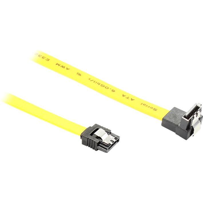 Good Connections SATA 6 Gb/s Anschlusskabel mit Metallclip, gewinkelt, 0,50m, gelb, , Interne Kabel (PC)