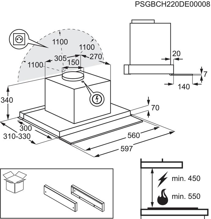 Nutritional values and ingredients Electrolux DAGL6042VI (Flat-screen hood)