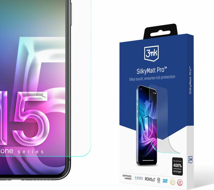 3MK Schutzfolie Silky Matt Pro für iPhone 15 Pro 6,1" (1 Stück, Apple iPhone 15 Pro)