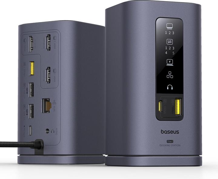 Actual product image Baseus Spacemate Series 11-in-1 (MAC) Docking Station, Grau (USB-C, 11 ports)