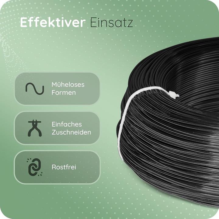 Image du produit Novaliv 120 Meter Aluminiumdraht 2mm Schwarz, Basteldraht ideal als Biegedraht zum basteln, Vielseit (60 m)