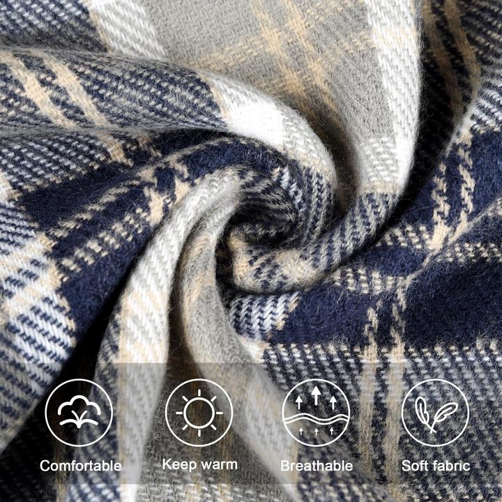 Produktbild Only-Bags.Store Kariertes Dreieckstuch Winter, Pashmina-Schal weicher Quasten-Wickelschal