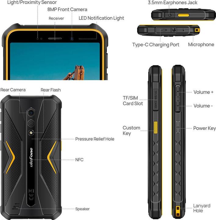Produktbild Ulefone Armor X12 (32 GB, All Black, 5.45", Hybrid Dual SIM, 4G)