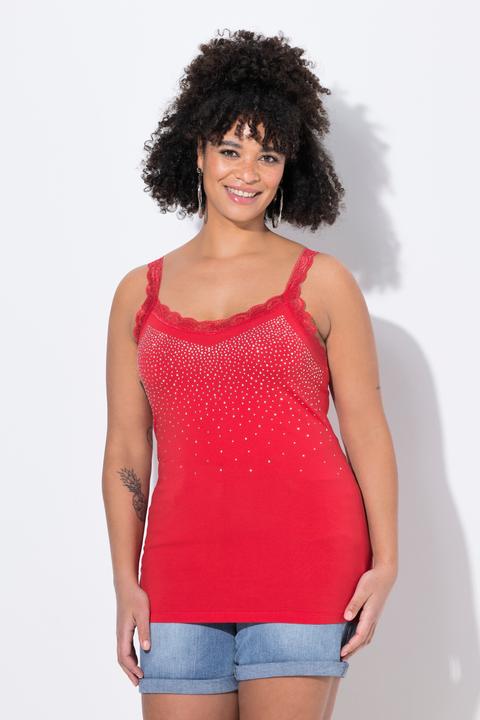 Produktbild Miamoda Top, ärmelloser Slim Fit, Glitzersteinchen, Spitze (48)