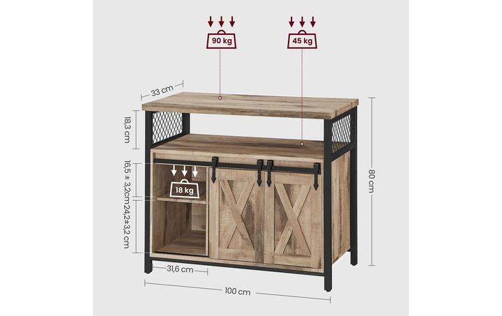 Image du produit Vasagle Sidey (100 x 33 x 80 cm)