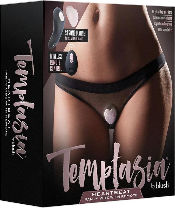 Produktbild Blush Temptasia Heartbeat - Mini Discreet Wearable Panty Vibrator in Pink - 2 Button Wireless Remote Contr