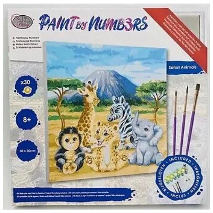 Craft Buddy Malen nach Zahlen Bild-Set 30x30cm Safari Tiere