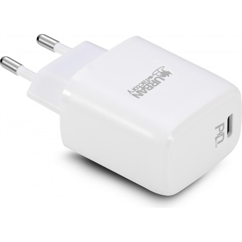 Thumbnail - Urban Factory 20W USB-C WALL CHARGER - 1X 3A USB-C - 2 (20 W), USB Ladegerät, Weiss