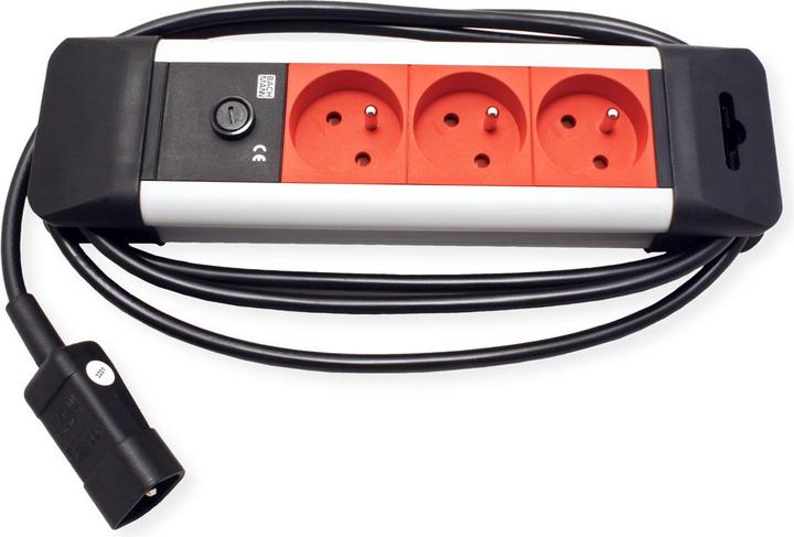 Produktbild Bachmann 3-fach Steckdosenleiste 45°, 2,0m IEC320 C14 (3 x, CEE 7/5, CEE 7/3, 2 m)