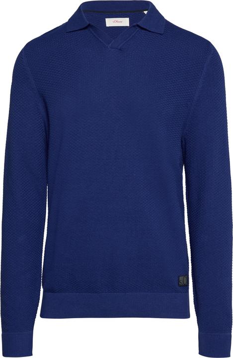 Produktbild S.Oliver Strickpullover Strukturierter Strickpullover mit Polokragen (XL)