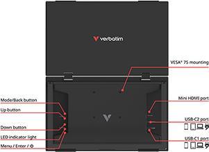 Image du produit Verbatim Portable 15.6" FHD Dual Monitor (1920 x 1080 pixels, 15.60")