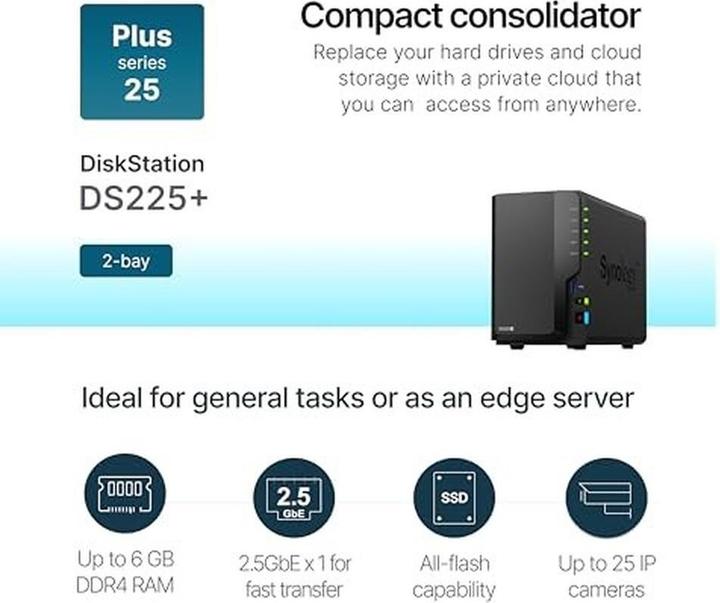 Actual product image Synology DS225+ (0 TB)