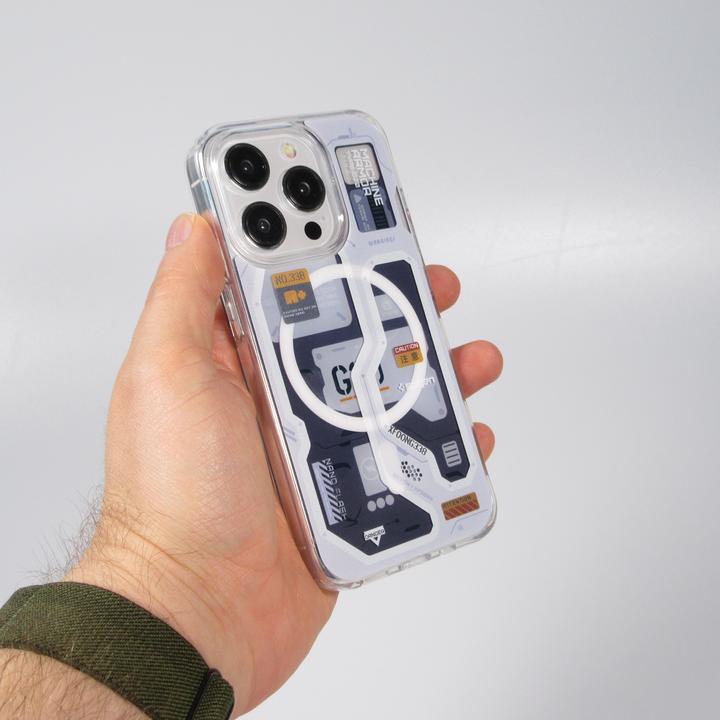 Produktbild PhoneLook Hülle Gummi Silikon Machine Armor Type-G20 MagSafe Hellblau (Apple iPhone 15 Pro Max)
