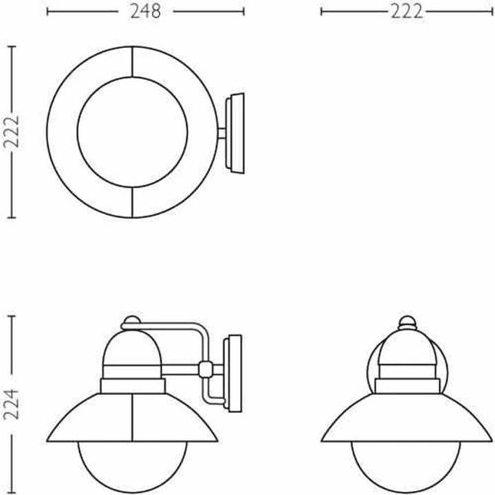 Actual product image Philips myGarden wall light 17237/30/PN,bw (2520 lm, E27, IP44)
